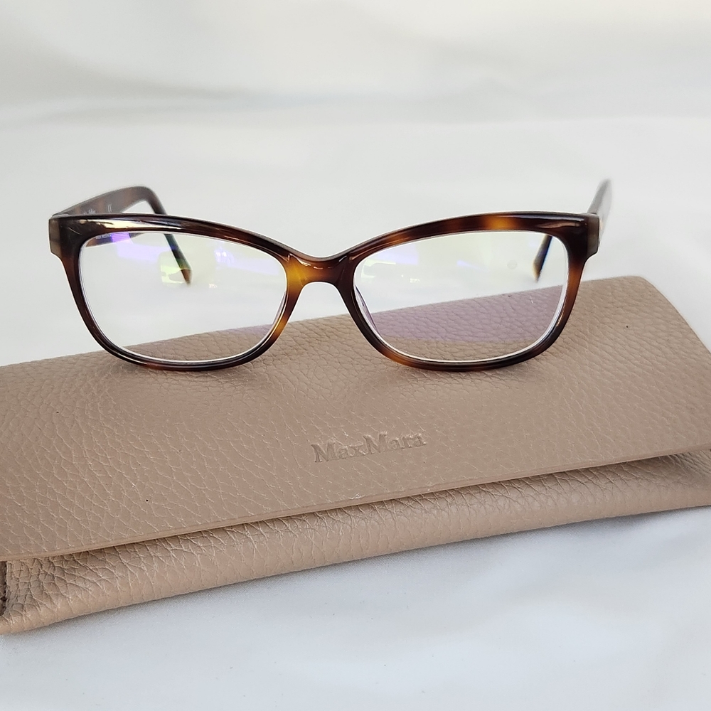 Max Mara optical frame women's brown tortoise 1293 eyewear oval Made in Italy